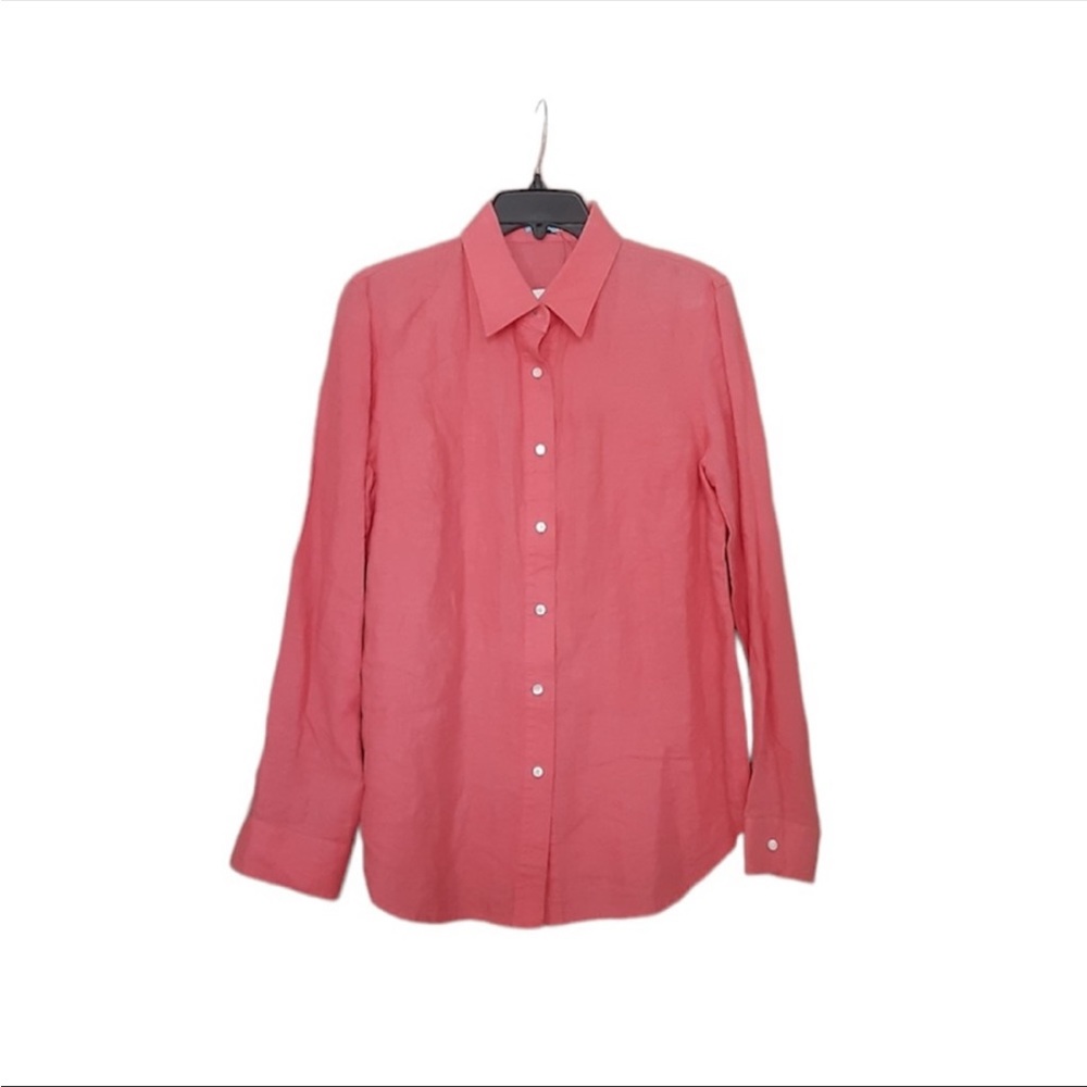 J McLaughlin pink linen shirt
